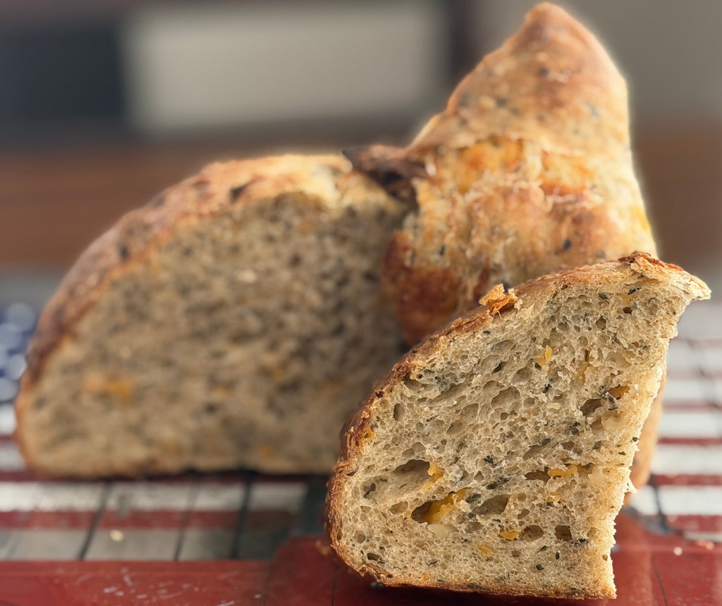Italian Herb and Cheese Sourdough Bread