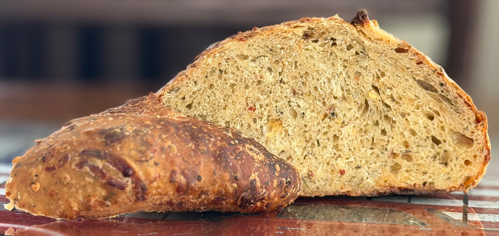 Hot Honey Asiago Sourdough Bread