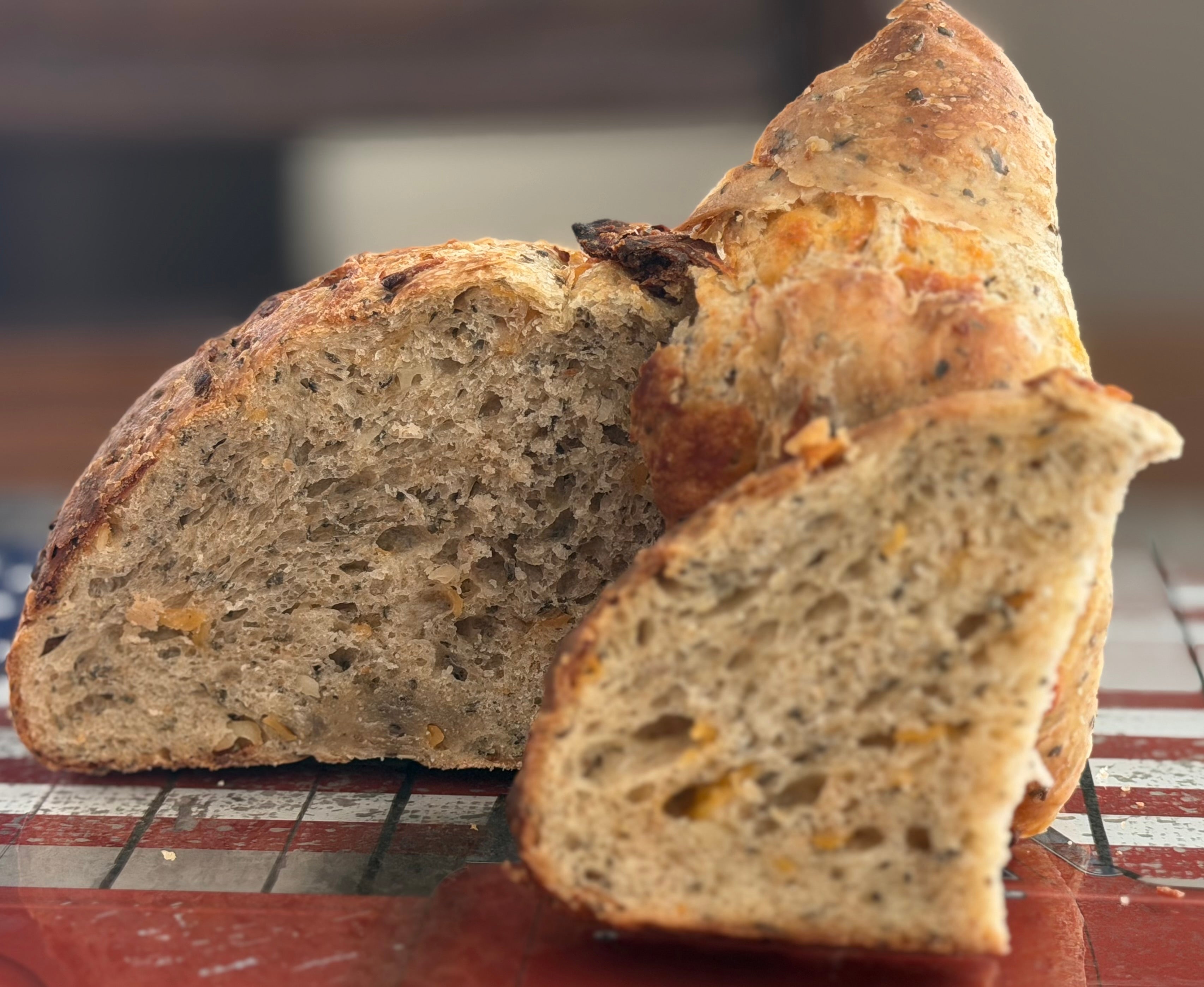 Italian Herb and Cheese Sourdough Bread
